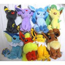 Pokemon 2012 Takara Tomy Eevee Espeon Flareon Glaceon Jolteon Leafeon Umbreon Vaporeon Set Of 8 Plush Toys Eevee Pokemon Pokemon Merchandise
