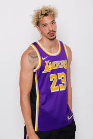 The lebron james purple and gold jersey shown above will be shipped after his number has been assigned and approved by the nba. Lebron James Statement Nba Swingman Jersey Stateside Sports