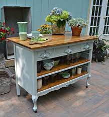 Versatile Kitchen Island Or Display Stand Made Out Of Repurposed Dresser The Shelves Are Wonderful For Diy Kitchen Island Repurposed Furniture Furniture Diy
