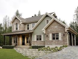This two story modern style house design can be used for sloping lot as shown below. Modern Stone Country Home Country House Plans House Plans House Exterior