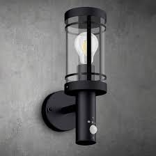 Aussen Wandlaterne Movi Mit Bewegungsmelder Ip44 Schwarz Inkl Osram Led E27 6w Warmweiss Led Led Wandleuchten Und Led Birnen