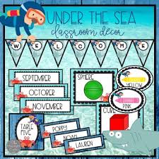 This beach themed decor bundle has everything you need to create a beautiful, organized space in your classroom or homeschool room. Ocean Themed Classroom Decor By Moonlight Crafter By Bridget Tpt