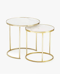 Marble Nesting Tables With Golden Base Set Of 2 Zara Home Nesting Tables Coffee Table