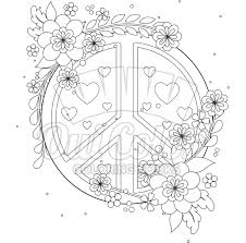 Cute coloring pages free coloring adult coloring pages coloring sheets coloring books hippie art hippie boho kombi hippie dot painting. Love Peace Coloring Pack No 1 Oui Color Coloring Books