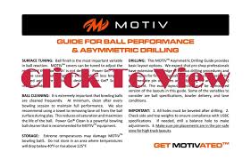 Motiv Bowling Ball Drilling Instructions