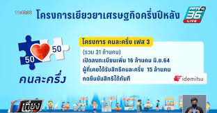 โครงการ คนละครึ่งเฟส 3 เปิดให้ลงทะเบียน www.คนละครึ่ง.com เพิ่มให้อีก 31 ล้านราย รับเงินคนละ 3,000 บาท เพื่อช่วยเหลือค่าใช้จ่าย 50% เป็นเวลา 6 เดือน à¸¥à¸‡à¸—à¸°à¹€à¸š à¸¢à¸™ à¸„à¸™à¸¥à¸°à¸„à¸£ à¸‡à¹€à¸Ÿà¸ª3 à¹€à¸ž à¸¡ 16 à¸¥ à¸²à¸™à¸ª à¸—à¸˜ à¹€à¸£ à¸¡ à¸¡ à¸¢ à¸™ à¸­ à¸ 15 à¸¥ à¸²à¸™à¸„à¸™à¸• à¸­à¸‡à¸£ à¸šà¹€à¸‡ à¸­à¸™à¹„à¸‚ Pptvhd36