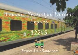 Howrah Yesvantpur Duronto Express 12245 Route Schedule