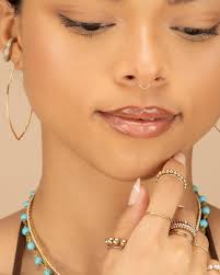 SEPTUM RING • Seamless Nose Ring Hoop • Gold Septum Piercing • Rose Gold  Sterling Silver • Thin Endless Twist Hoops • 22g 20g 18g • PISH2AY