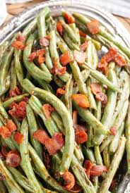 Oven Roasted Garlic Bacon Brown Sugar Green Beans Recipe Green Beans Roasted Garlic Cooking Green Beans