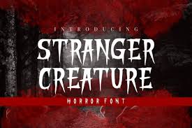 Browse by popularity, category or alphabetical collection of most popular free to download fonts for windows and mac. Stranger Creature Horror Style Display Font In Fonts On Yellow Images Creative Store