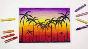 Aku pakainya udah dari kelas 3 sd, menurut pengalamanku, crayon jenis ini ga. Cara Menggambar Dan Mewarnai Gradasi Pemandangan Langit Sore Sunset Youtube