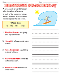 Consonant recognition and printing practice. Pronoun Practice 2nd Grade Grammar Worksheets Education Com