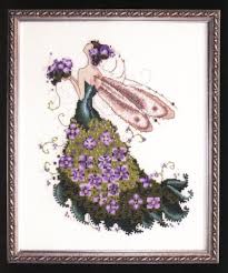 Branch of lilac (counted cross stitch kit) product no: Lilac Spring Garden Pixie Couture Collection Cross Stitch Pattern Embroidery Patterns By Nora Corbett