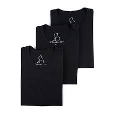 Crew Neck Essential Cotton Tee Pack Set Of 3 Black S