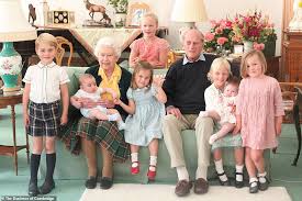 Prince harry and meghan markle 'privately congratulated' prince william and kate middleton on their tenth wedding anniversary, a spokesperson confirms. Prince Philip And The Queen Cuddle With Great Grandchildren In Kate Middleton Photo Daily Mail Online