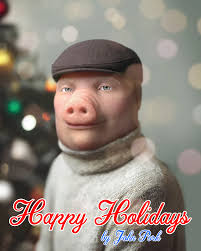 Tired of the same old, generic holiday cards? Look no further! I've got the  best one you'll find this year. Happy holidays, my fellow friends 🐽🎄  #johnpork