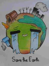 Save our planet word and globe drawing with crayon color. Pin On Simple Drawings