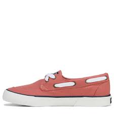 Sperry Womens Pierboat Canvas Sneakers Washed Red