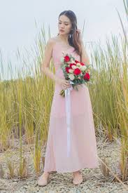 Amory Pleated Maxi Dress In Pink Mgp