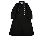 WWII German Fire Police Black Wool Greatcoat