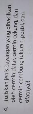 Maybe you would like to learn more about one of these? Tuliskan Jenis Bayangan Yang Dihasilkan Oleh Cermin Datar Cermin Cekung Dan Cermin Cembung Brainly Co Id