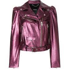 Diesel L Sunset Leather Jacket 700 Liked On Polyvore Featuring Outerwear Jackets Purple Moto Jac Red Jacket Leather Purple Leather Jacket Leather Jacket