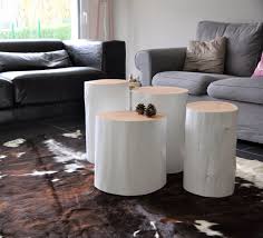 Tree Stump Table With White Finishing Coffee Table Trunk Side Table Tree Stump Table