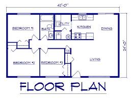 24x42 Ranch Floor Simple Ranch House Plans Open House Plans House Layout Plans