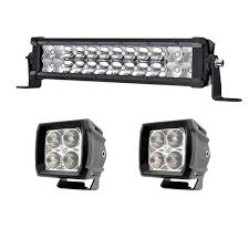 Evergear 3 Pack 13 25 Inch 36w Dual Row Led Light Bar 3 Inch 20w Driving Lights For Jeep Truck Tacoma Bumper Walmart Com Tacoma Bumper Led Light Bars Jeep Truck