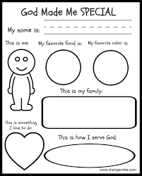 God Made Me Special Printables For Young Children Sunday School Preschool Bible Lessons For Kids Preschool Bible Lessons