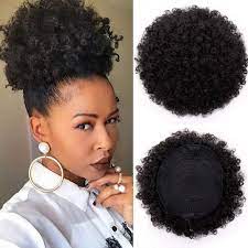Style bangs accordingly with gel or spray for flawless edges. Amazon Com Aisi Queens Synthetic Curly Puff Drawstring Ponytail Faux Buns Short Kinky Curly Hair Ponytail Hair Extension Updo Wrap Kanekalon Fiber Wig Large Size Medium 1b Beauty