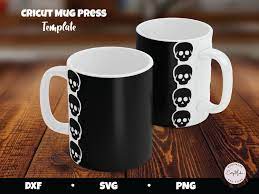 Coffee Mug Svg Mug Press Template Skull Border Wrap Etsy In 2021 Mug Press Halloween Mug Mugs