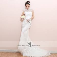 Every bride will find something really. High Collar Short Sleeve Lace Mermaid Wedding Dress Onesimplegown Com