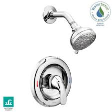Moen Adler Single Handle 4 Spray Shower Faucet With Valve In Chrome Valve Included 82604 The Home Depot Shower Faucet Faucet Tub And Shower Faucets