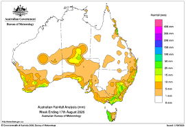 BOM weekly rainfall update 18 August 2026 + outlook