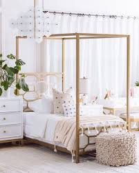 Williston canopy bed by birch lane at wayfair. Contemporary Youth Canopy Bed In Gold Bed For Girls Room Twin Canopy Bed Girls Bed Canopy
