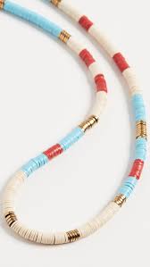 Maison Monik Blue Multi Stripe Necklace In 2020 Hematite Ring Stripe Necklace