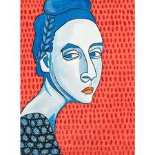 A3 Fine Art Print iris & Bird With Moth Orange Arch Digital Reproduction of  a Linocut Original Artwork by Hana Rubi