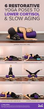 Melt Into This Restorative Yoga Routine To Lower Cortisol Slow Aging Restorative Yoga Restorative Yoga Poses Yoga Routine