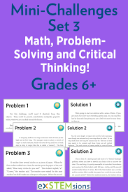 Mini Challenges Set 3 Math Problem Solving And Critical Thinking Critical Thinking Math Problem Solving Critical Thinking Activities