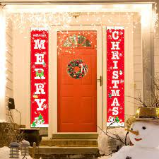 1 pair of christmas decorations outdoor porch sign banners party hanging banners. Amazon Com Wityoo Christmas Decoration Outdoor Indoor Merry Christmas Porch Sign Xmas Decor Banners For Home Front Door Wall Yard Garden Offiice Apartment Decoration Home Kitchen