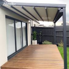 Deck canopies are quite effective at shielding users from sunlight and light rain. China Outdoor Motorized Retractable Canopy Easily Assembled Metal Foldable Roof China Foldable Roof And Retractable Canopy Price
