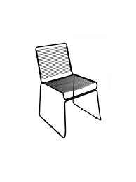 Polypropylene chair ideal for dining or cafe tables. Black Geo Wire Cafe Chair Hire Society