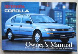 Toyota Corolla 1996 Owners User Operation Manual Handbook E100 Seca Csi Csx 1 8 Toyota Corolla Toyota Corolla