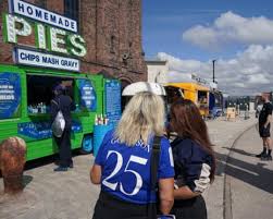 Everton supporters outside Hill Dickinson Stadium before the Premier League match against Manchester United