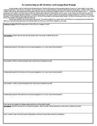Ap Literature And Composition Prompt Deconstruction Scaffold Ap Literature Essay Prompts Hero Essay