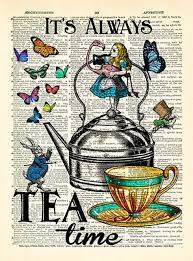 Alice In Wonderland Print Alice Wall Art Its Always Tea Etsy In 2020 Alice In Wonderland Illustrations Alice In Wonderland Book Alice In Wonderland Drawings