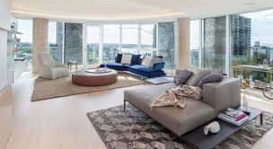 A Modern Spacious Living Room With Sweeping Views Of Vancouver Luxury Living Room Spacious Living Room Luxury Condo