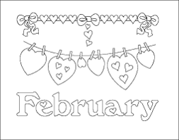 February Coloring Page Month With Lots Of Hearts To Color In And Decorate This Design Would Make A Coloring Pages Printable Coloring Pages Printable Coloring