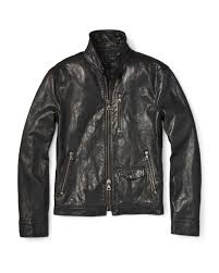 mens short leather zip front jacket